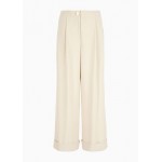 Wide trousers with cuffed hem in ASV recycled fabric