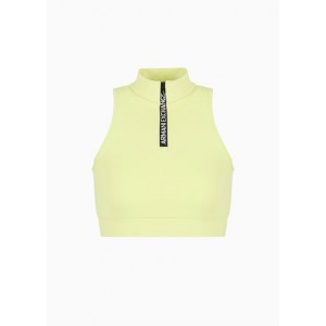 Stretch jersey top with zip