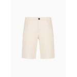Stretch cotton poly satin bermuda shorts