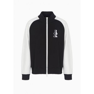Two-tone full-zip sweatshirt with ASV French terry logo
