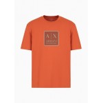 Regular fit cotton T-shirt with maxi ASV logo patch