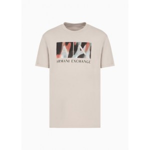 Regular fit T-shirt with abstract logo print in ASV cotton