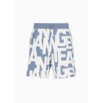 Oversized French terry Bermuda shorts with allover ASV maxi-logo