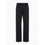 Cotton-blend satin pleated trousers