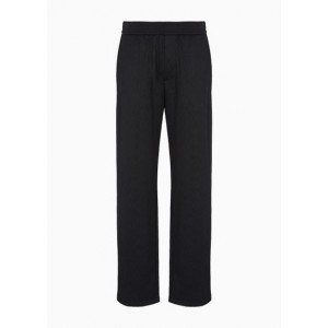 Cotton-blend satin pleated trousers