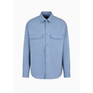 Loose fit shirt in cotton twill with pockets