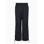 Oversized cotton twill trousers with drawstring