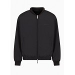 Bomber jacket in technical fabric with tonal logo