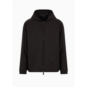 Blouson with hood in monogram coated fabric