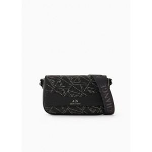 Shoulder bag with monogram of small studs
