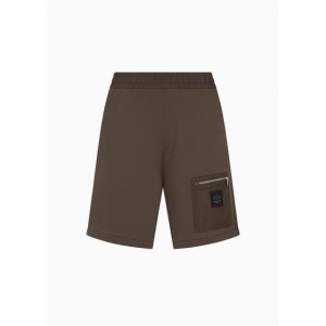 Bermuda shorts in French terry cotton with contrasting pocket