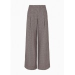 Palazzo trousers in houndstooth fabric