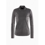 High-neck sweater in shiny double jersey