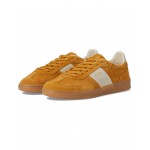Suede Leather Block Low Profile Sneakers Open Yellow