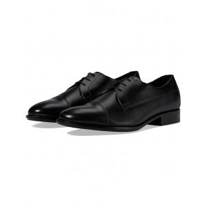 Colby Smooth Leather Derby Dress Shoes Black Storm