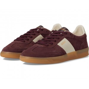 Mens BOSS Suede Leather Block Low Profile Sneakers