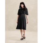 Flutter-Sleeve Knee-Length Dress