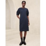 Lantern-Sleeve Knee-Length Dress
