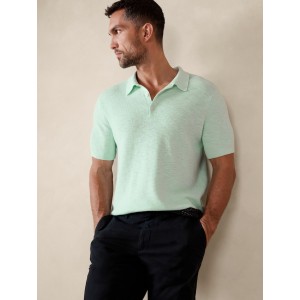 Cotton Fisherman Ribbed Sweater Polo
