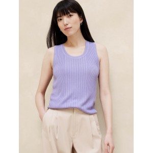Ribbed Scoop-Neck Tank