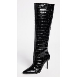 Tory Knee High Pointy Toe Mid Heel Boots