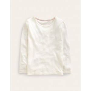 Long Sleeve Pointelle Top - Ivory