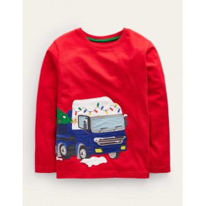 Truck Applique T-shirt - Rockabilly Red Tree