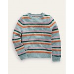 Fair Isle Sweater - Dusk Blue Stripe