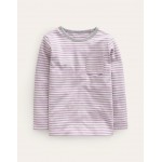 Cosy Brushed Top - Soft Lilac/Ivory