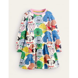Printed Sweatshirt Dress - Multi Dogs