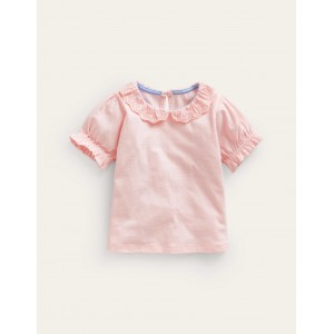 Short-sleeved Collared Top - Provence Dusty Pink