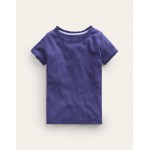 Ribbed Short Sleeve T-Shirt - Starboard Blue