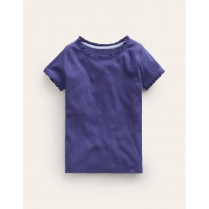 Ribbed Short Sleeve T-Shirt - Starboard Blue