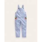 Relaxed Overalls - Surf Blue / Ivory Stripe