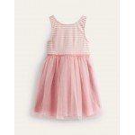 Jersey Tulle Mix Dress - Ballet Pink / Ivory Stripe