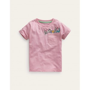Peeping Pocket T-Shirt - Sweet Pea Pink