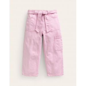 Tie Waist Cargo Pants - Strawberry Milkshake