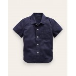 Cotton Linen Shirt - Navy