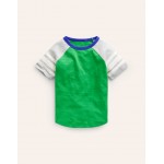 Short Sleeve Raglan T-shirt - Pea Green/Grey Marl/Calico
