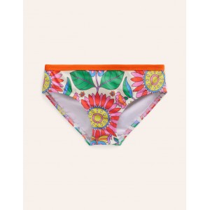Patterned Bikini Bottoms - Multi Daisy Vine