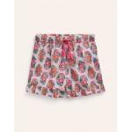Frill Hem Woven Shorts - Sugared Almond Pink Paisley