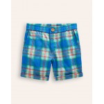 Smart Roll Up Shorts - Blue/ Green Check