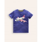 Applique Plane T-shirt - Blue Heron Areoplane