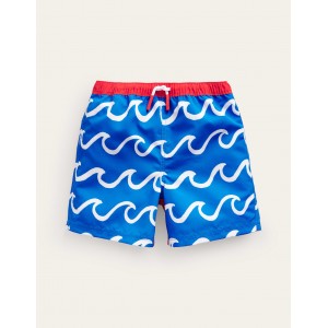 Swim Shorts - Greek Blue Shark Wave