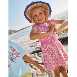 Shirred Waist Jersey Dress - Formica Pink Seashore