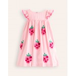 Flutter Fruit Dress - Formica Pink/ Ivory Raspberry