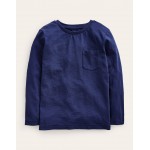 Long-sleeve Washed T-shirt - College Navy