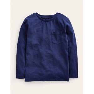Long-sleeve Washed T-shirt - College Navy