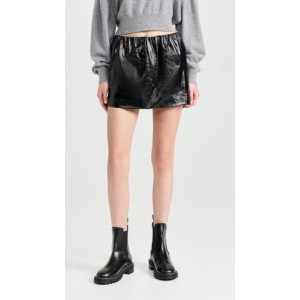 Glazed Leather Mini Skirt