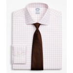 Stretch Regent Regular-Fit Dress Shirt, Non-Iron Twill English Collar Grid Check